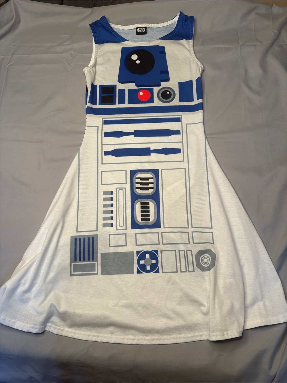 Star Wars R2-D2 Tank Dress in White, Blue & Gray Size Small S